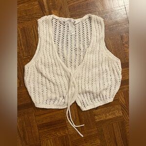 H&M White Knit Crop Top